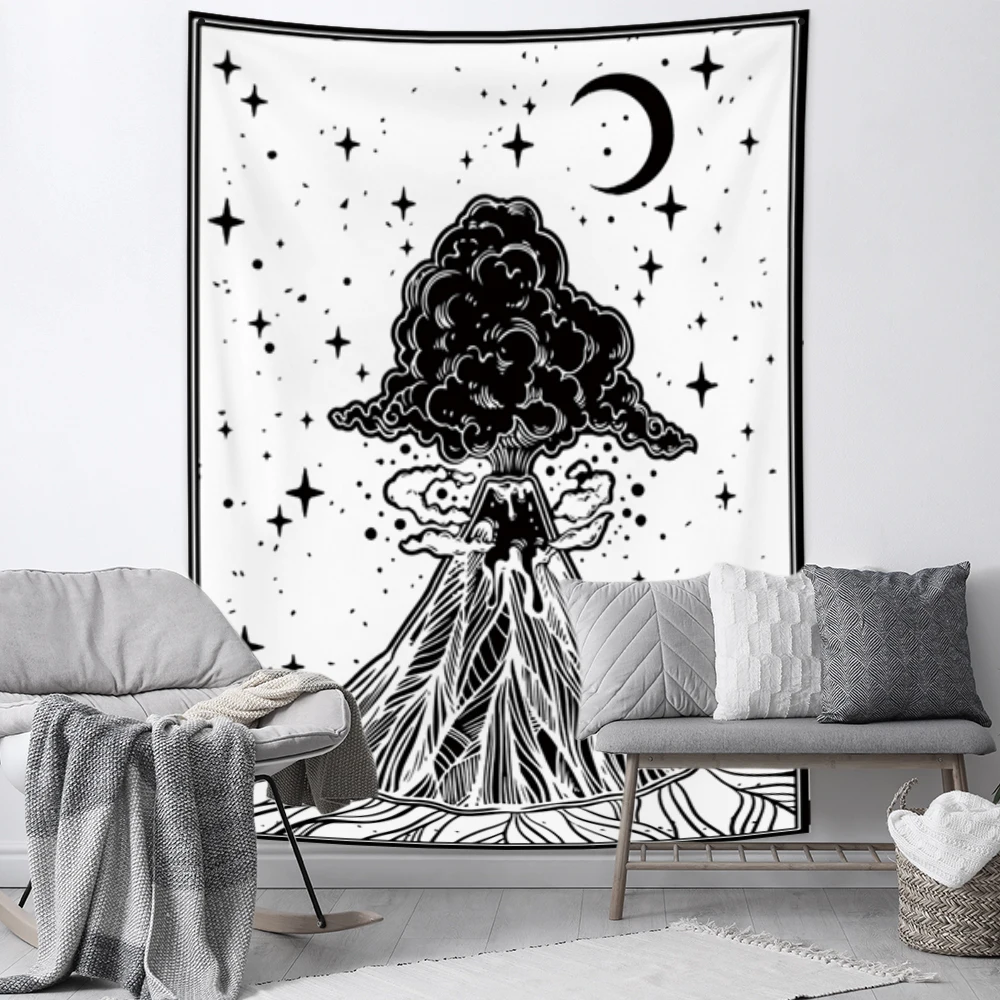 Black And White Volcano Moon Star Aesthetic Tapestry Divination Wall Hanging Hippie Mandala Living Room Decor Bedroom Blanket
Black And White Volcano Moon Star Aesthetic Tapestry Divination Wall Hanging Hippie Mandala Living Room Decor Bedroom Blanket