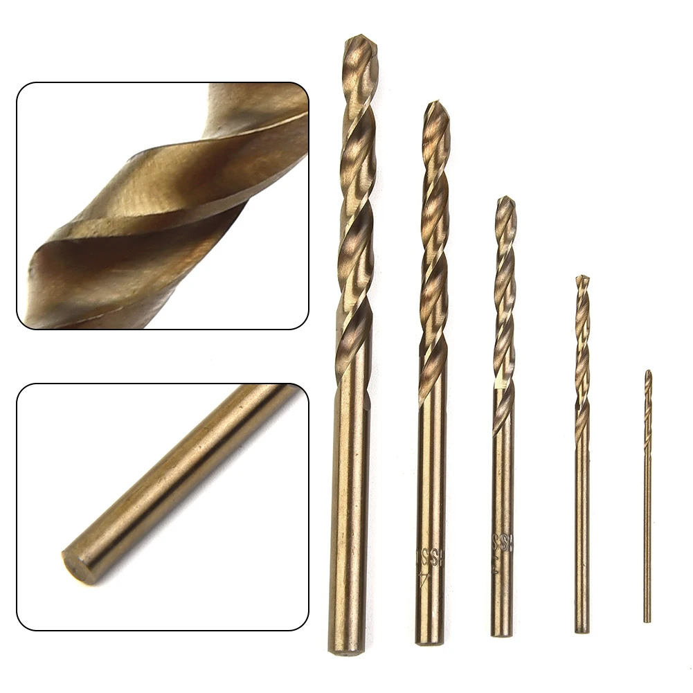 5pcs 1/2/3/4/5mm Straight Shank M35 Cobalt High Speed Steel Drill Bits For Metal Steel Drilling Power Tools Accessories
5pcs 1/2/3/4/5mm Straight Shank M35 Cobalt High Speed Steel Drill Bits For Metal Steel Drilling Power Tools Accessories
