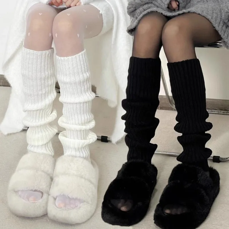 

Lolita Leg Warmers Women's Long Socks Sweet Girl Knitted Warm Foot Cover Y2K Accessories Autumn Winter Heap Heap Sock Boot Cuffs