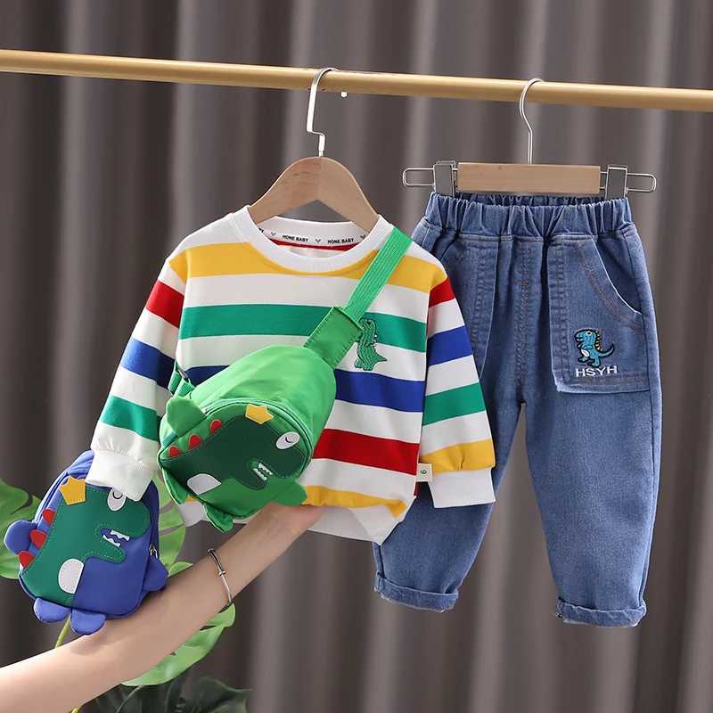 2022 Autumn Baby Boys Clothing Sets Kids Clothes Outfits Infant Long Sleeve Cartoon Dinosaur T Shirt Jeans Children Sportswear
2022 Autumn Baby Boys Clothing Sets Kids Clothes Outfits Infant Long Sleeve Cartoon Dinosaur T Shirt Jeans Children Sportswear