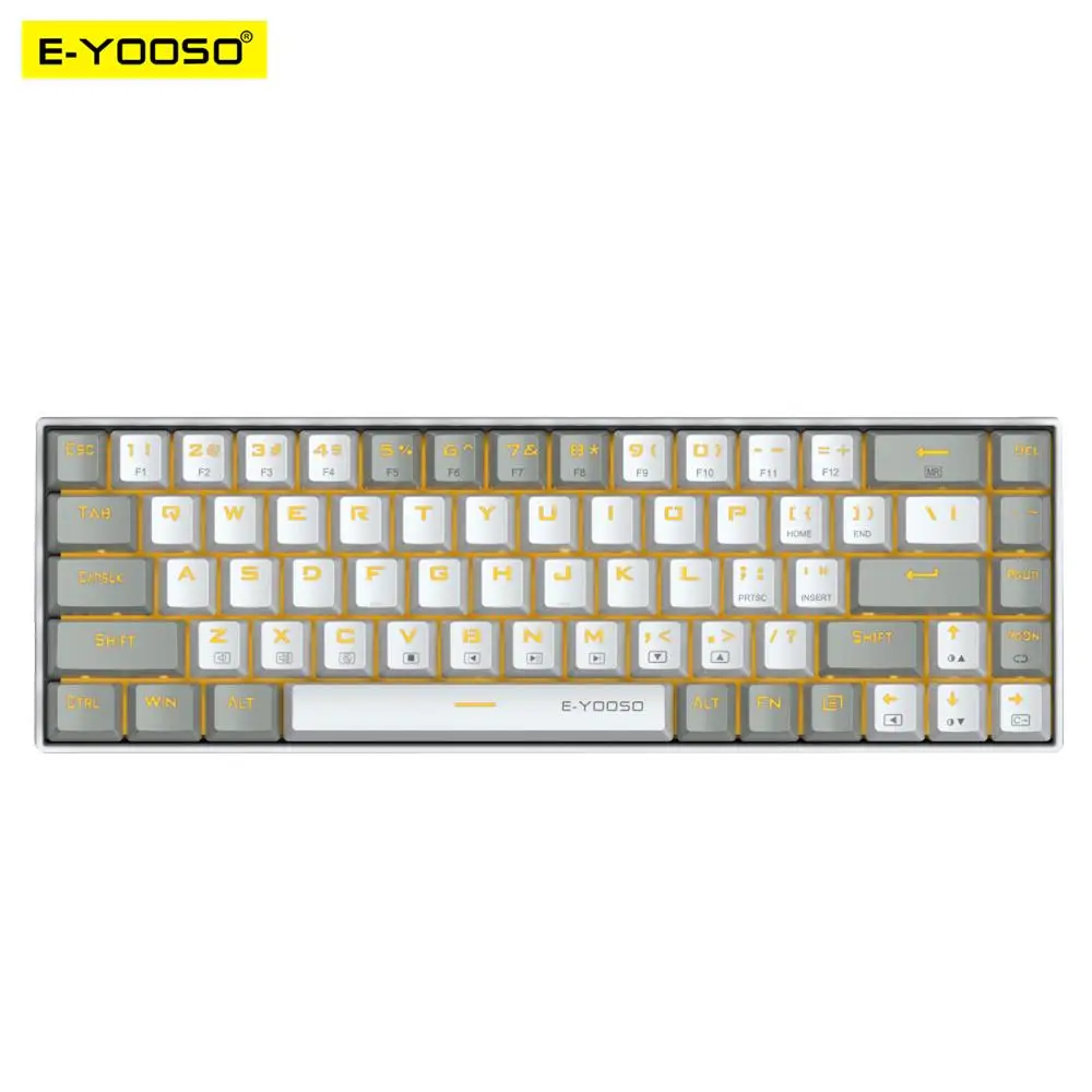 E-YOOSO Z686 USB 60% Mini Mechanical Gaming Keyboard Blue Red Switch 68 Keys Wired detachable cable for computer PC
E-YOOSO Z686 USB 60% Mini Mechanical Gaming Keyboard Blue Red Switch 68 Keys Wired detachable cable for computer PC