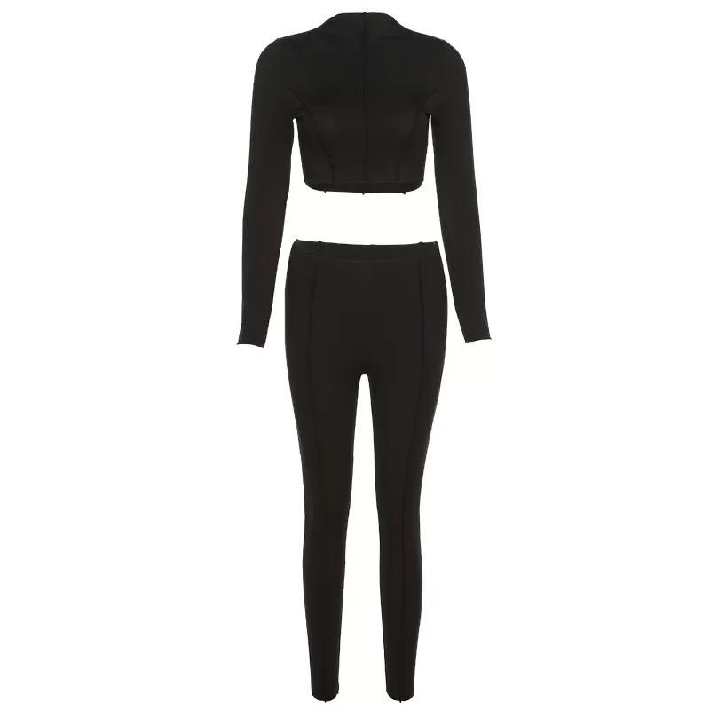 fashionable Two Piece Set Women Half High Collar Skinny Crop Top Leggings Summer Casual Outfit Fitness Sportswear Hot2022
fashionable Two Piece Set Women Half High Collar Skinny Crop Top Leggings Summer Casual Outfit Fitness Sportswear Hot2022