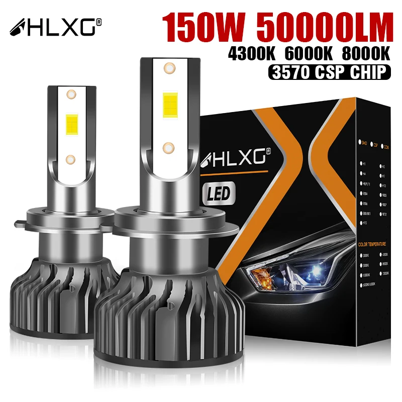 HLXG H7 LED canbus HB3 HB4 H1 H8 H11 H4 9005 9006 HIR2 Car Led Lights Auto Headlamp CSP chips Car Headlight 150W 50000LM 6000K
HLXG H7 LED canbus HB3 HB4 H1 H8 H11 H4 9005 9006 HIR2 Car Led Lights Auto Headlamp CSP chips Car Headlight 150W 50000LM 6000K