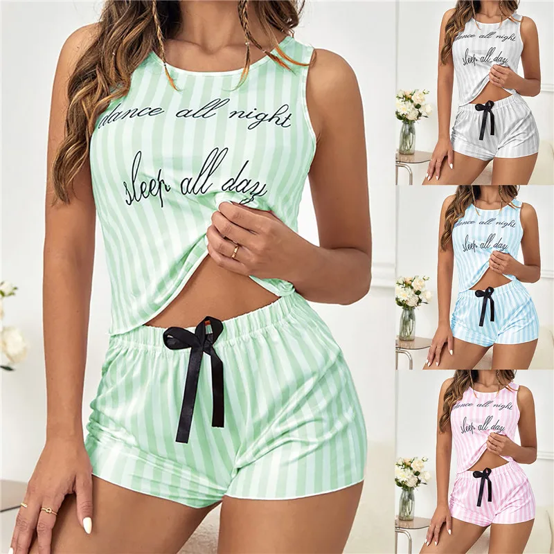 2pcs Pajamas for Women Summer Solid Sleepwear Pyjamas Set Tank Top Shorts Cute Underwear Set Soft Sleeveless Nightwear
2pcs Pajamas for Women Summer Solid Sleepwear Pyjamas Set Tank Top Shorts Cute Underwear Set Soft Sleeveless Nightwear