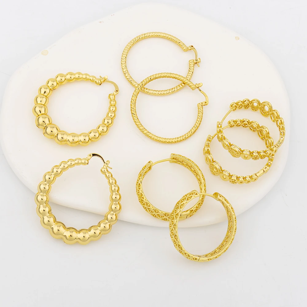 Gold Color Hoop Earrings 2023 Fashion Copper Jewelry For Woman Wedding Party Luxury Earrings For Girls Daily Wear
Gold Color Hoop Earrings 2023 Fashion Copper Jewelry For Woman Wedding Party Luxury Earrings For Girls Daily Wear