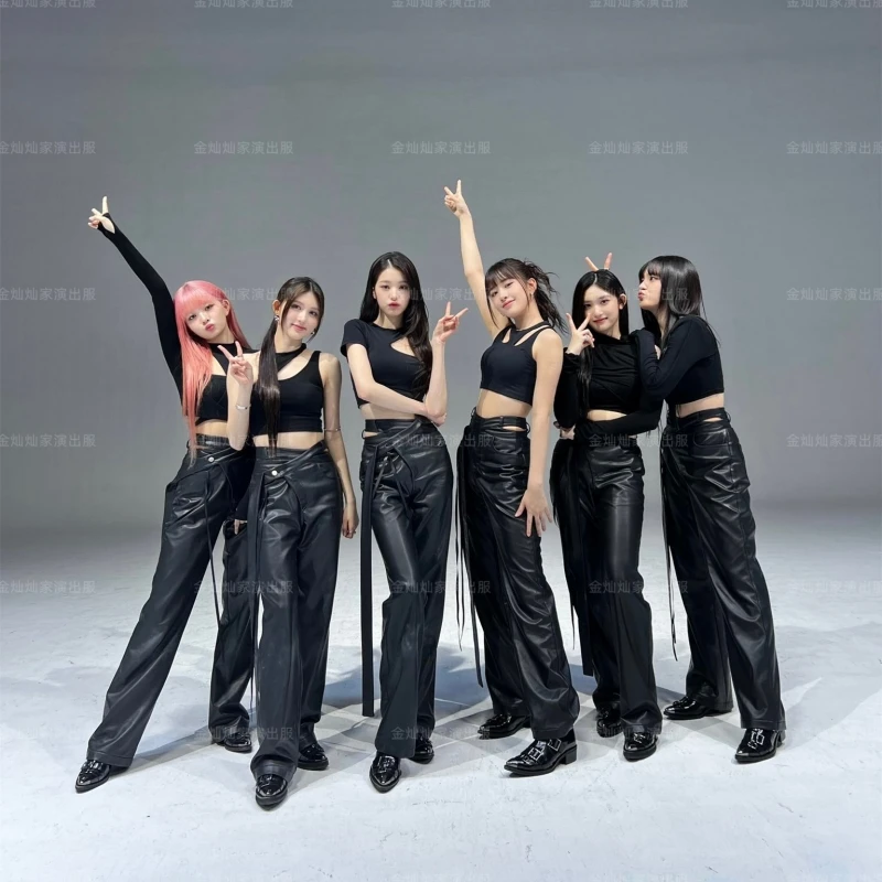 Kpop Girl Group Street Dance Slim T-shirts Crop Tops Leather Pants Stage Costume Women Festival Rave Wear Sexy Concert Outfits
Kpop Girl Group Street Dance Slim T-shirts Crop Tops Leather Pants Stage Costume Women Festival Rave Wear Sexy Concert Outfits