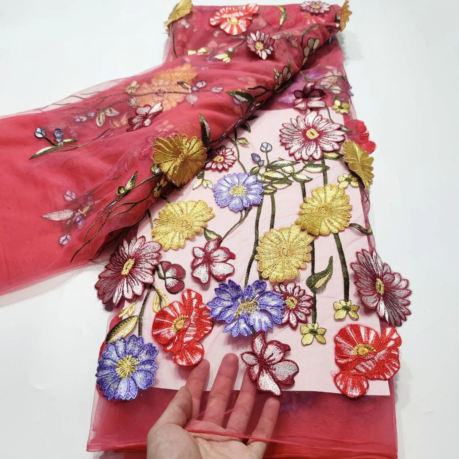 Multicolor 3d Flowers Embroidery Lace Fabric Wedding Dress Hand-decorated Diy Material Fashion Accessories By The Yard
Multicolor 3d Flowers Embroidery Lace Fabric Wedding Dress Hand-decorated Diy Material Fashion Accessories By The Yard
