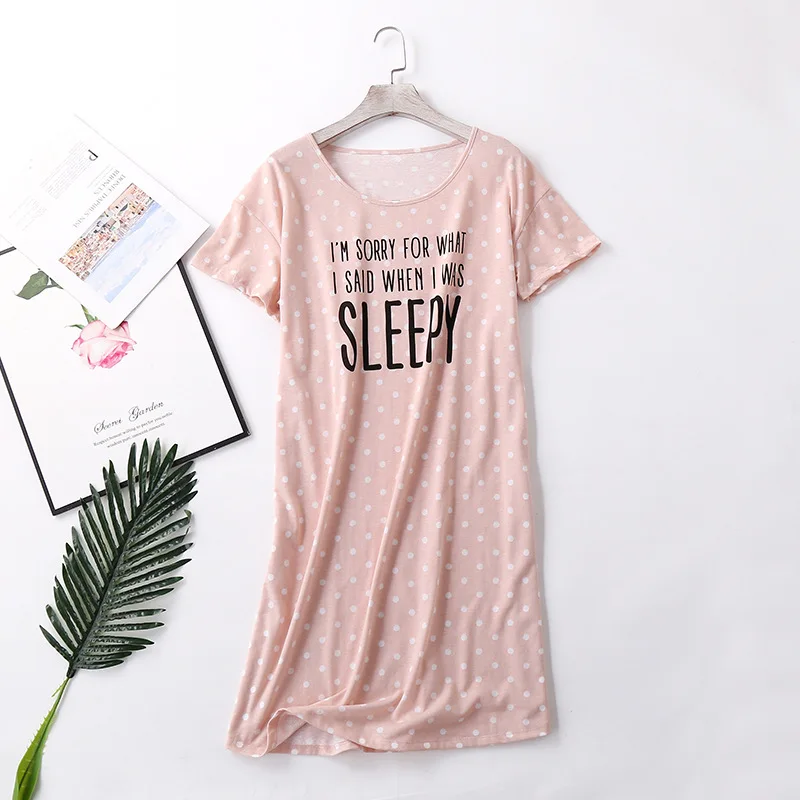 Women Nightgowns Letter Print Dot Sleepshirt Female Home Clothes Sleepwear Nightdress Sleep Dress Nightwear Homewear Pajama
Women Nightgowns Letter Print Dot Sleepshirt Female Home Clothes Sleepwear Nightdress Sleep Dress Nightwear Homewear Pajama