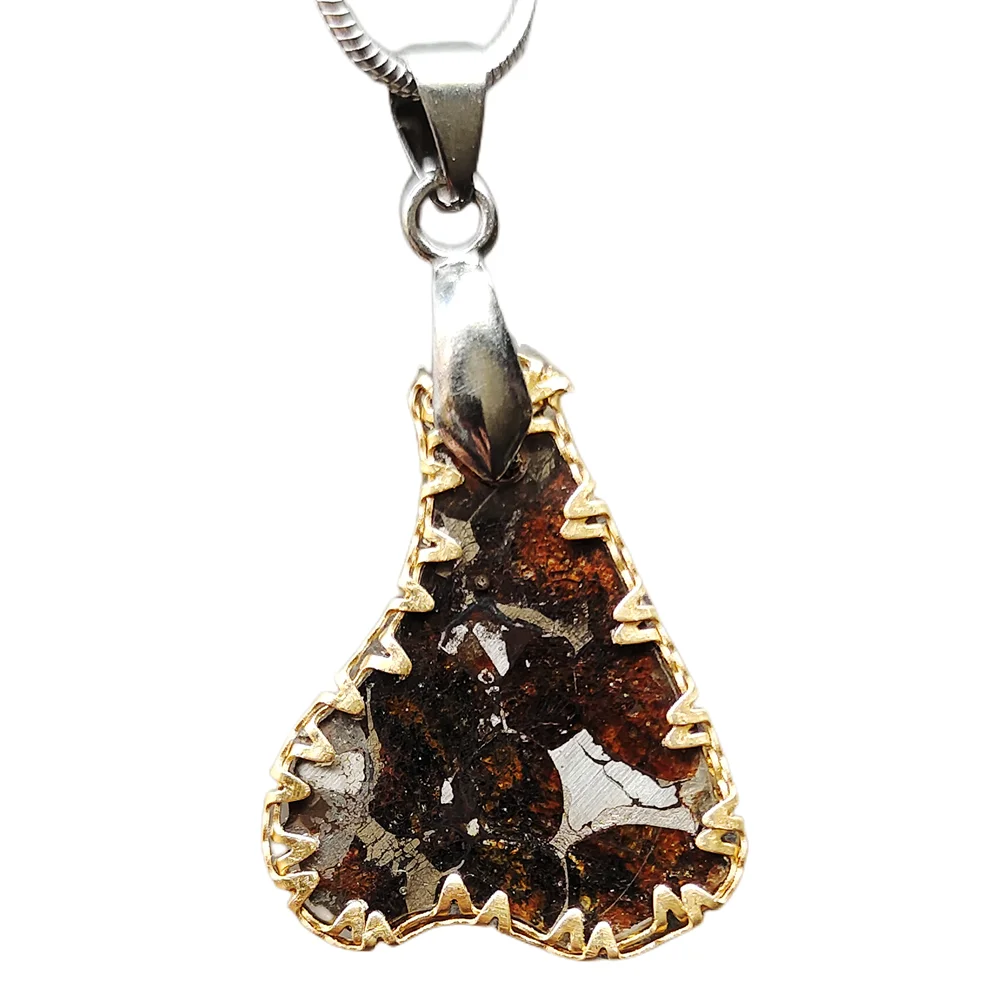 

Kenya Serico Olive Meteorite Pendant Perfect Stone Iron Meteorite Specimen Natural Meteorite Material Necklace Jewelry