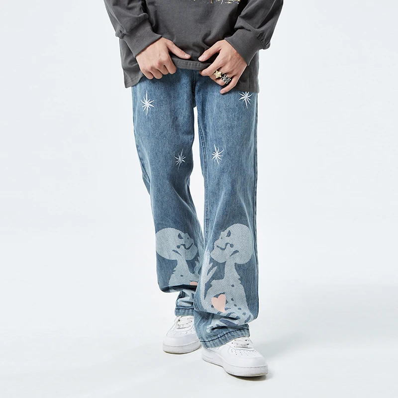 Retro Skull Embrodiery Washed Jenas Mens Pants High Street Oversize Straight Ripped Baggy Couple Denim Trousers Casual
Retro Skull Embrodiery Washed Jenas Mens Pants High Street Oversize Straight Ripped Baggy Couple Denim Trousers Casual