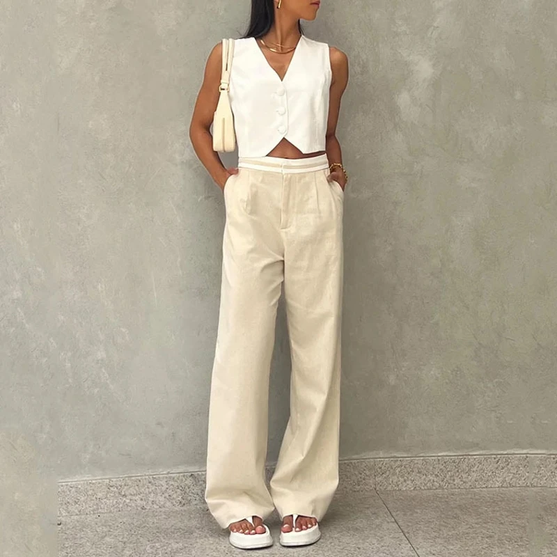 2 Piece Women Sets 2023 New Arrival Summer Autumn Matching Sets Two Pieces Sets Sleeveless Top Pants Suits Outfits Clothing
2 Piece Women Sets 2023 New Arrival Summer Autumn Matching Sets Two Pieces Sets Sleeveless Top Pants Suits Outfits Clothing