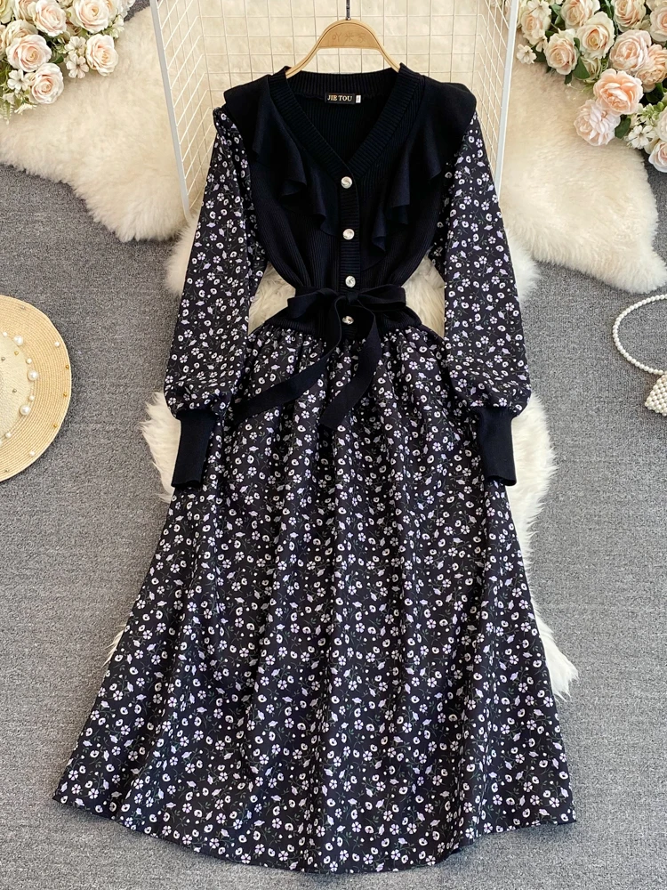 Aibeautyer New Casual Spring Autumn Floral Print Slim Full Lady Dress A Line V Neck Chiffon Pullover Mid-Calf Women Dresses
Aibeautyer New Casual Spring Autumn Floral Print Slim Full Lady Dress A Line V Neck Chiffon Pullover Mid-Calf Women Dresses