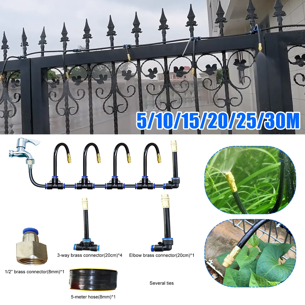 Garden Terrace Water Mist Cooling Sprinkler Set 30m Misting Watering System 30pcs Nozzles Outdoor Plants Spray Hose Kit
Garden Terrace Water Mist Cooling Sprinkler Set 30m Misting Watering System 30pcs Nozzles Outdoor Plants Spray Hose Kit