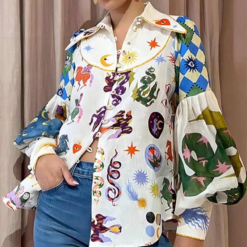 2023 Autumn Beauty New Personalized Versatile Fashion Print Polo Neck Lantern Sleeve Long Sleeve Cardigan
2023 Autumn Beauty New Personalized Versatile Fashion Print Polo Neck Lantern Sleeve Long Sleeve Cardigan