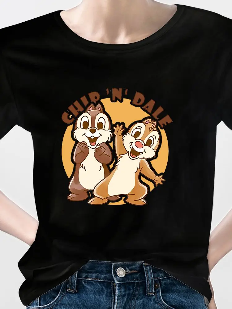 Disney Women Black Tops Tees Chip 'N' Dale Graphic Print All-match Female T Shirt Four Seasons Casual Outdoor Dropship Clothes
Disney Women Black Tops Tees Chip 'N' Dale Graphic Print All-match Female T Shirt Four Seasons Casual Outdoor Dropship Clothes