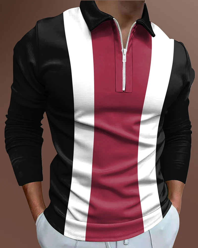 Men's Casual Autumn Long Sleeve Polo Shirts Men Zip Tee Shirt Men Tops Street Golf Clothing Male Striped Print Clothes 2022
Men's Casual Autumn Long Sleeve Polo Shirts Men Zip Tee Shirt Men Tops Street Golf Clothing Male Striped Print Clothes 2022