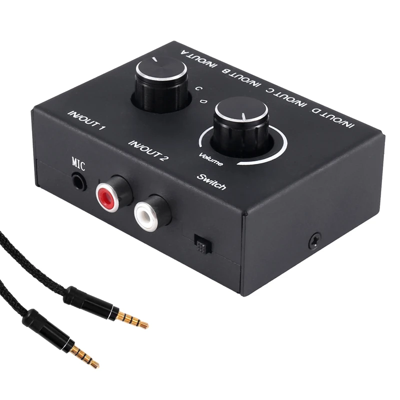 3.5Mm Audio Switcher 4(2)-In-2(4)-Out AUX Channel Switch Splitter Box With Volume Control For PC Headphone Game MP3/4
3.5Mm Audio Switcher 4(2)-In-2(4)-Out AUX Channel Switch Splitter Box With Volume Control For PC Headphone Game MP3/4