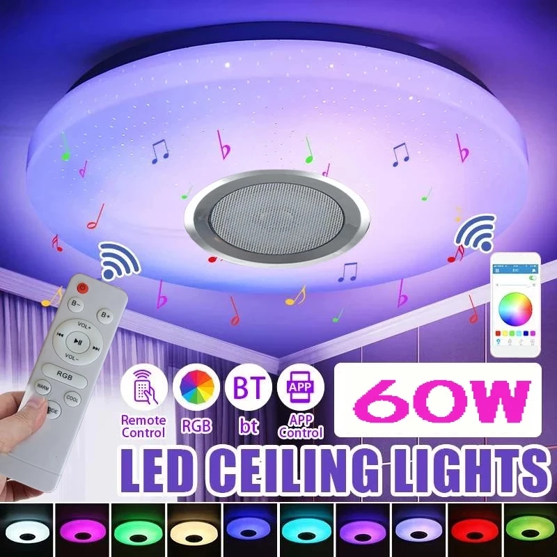 LED Music Ceiling Light RGB Bluetooth Speaker Lamp Home Party Bedroom APP/Remote Control Dimmable Smart Colorful Light
LED Music Ceiling Light RGB Bluetooth Speaker Lamp Home Party Bedroom APP/Remote Control Dimmable Smart Colorful Light