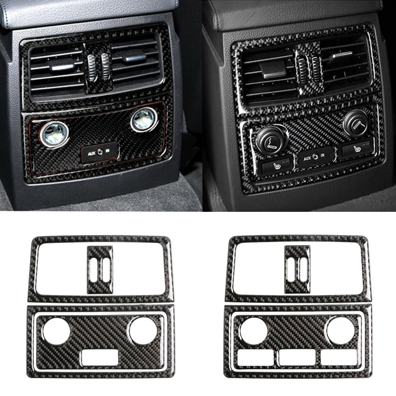 

Автомобильный Стайлинг из натурального углеродного волокна, задний кондиционер, Выходная панель прикуривателя, рамка, крышка, отделка для BMW 5 серии E60 E61