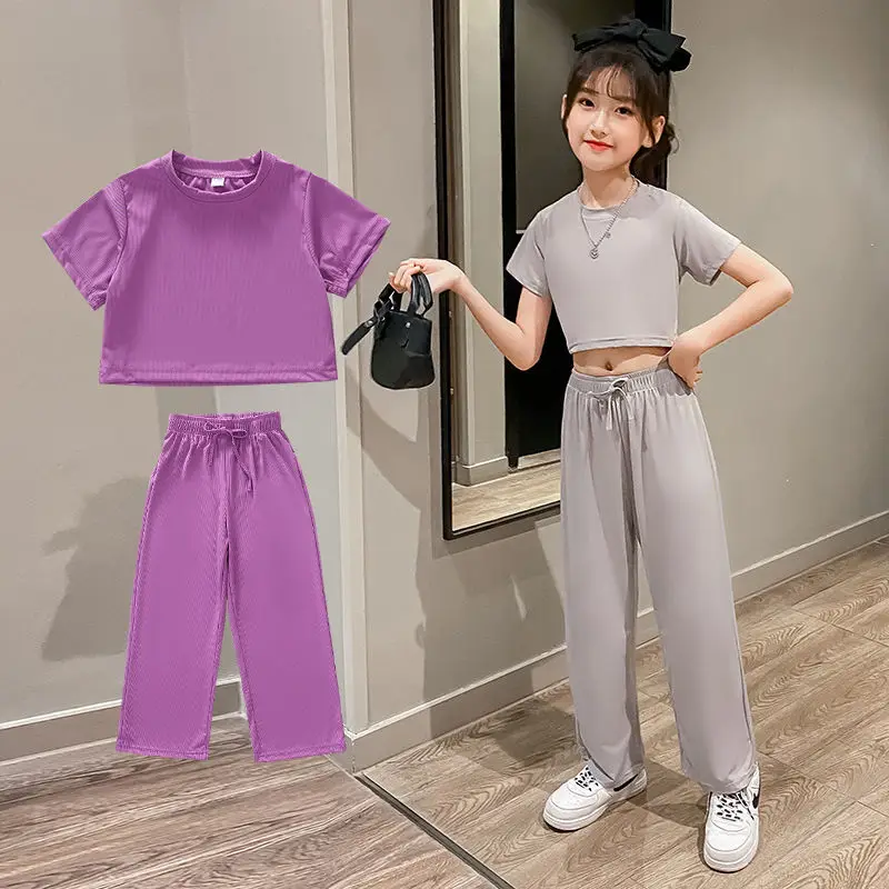 Kids Summer Clothes Solid Color Suit for Girls Tshirt + Pants Outfit for Girls Casual Style Tracksuits for Children 12 Years Old
Kids Summer Clothes Solid Color Suit for Girls Tshirt + Pants Outfit for Girls Casual Style Tracksuits for Children 12 Years Old