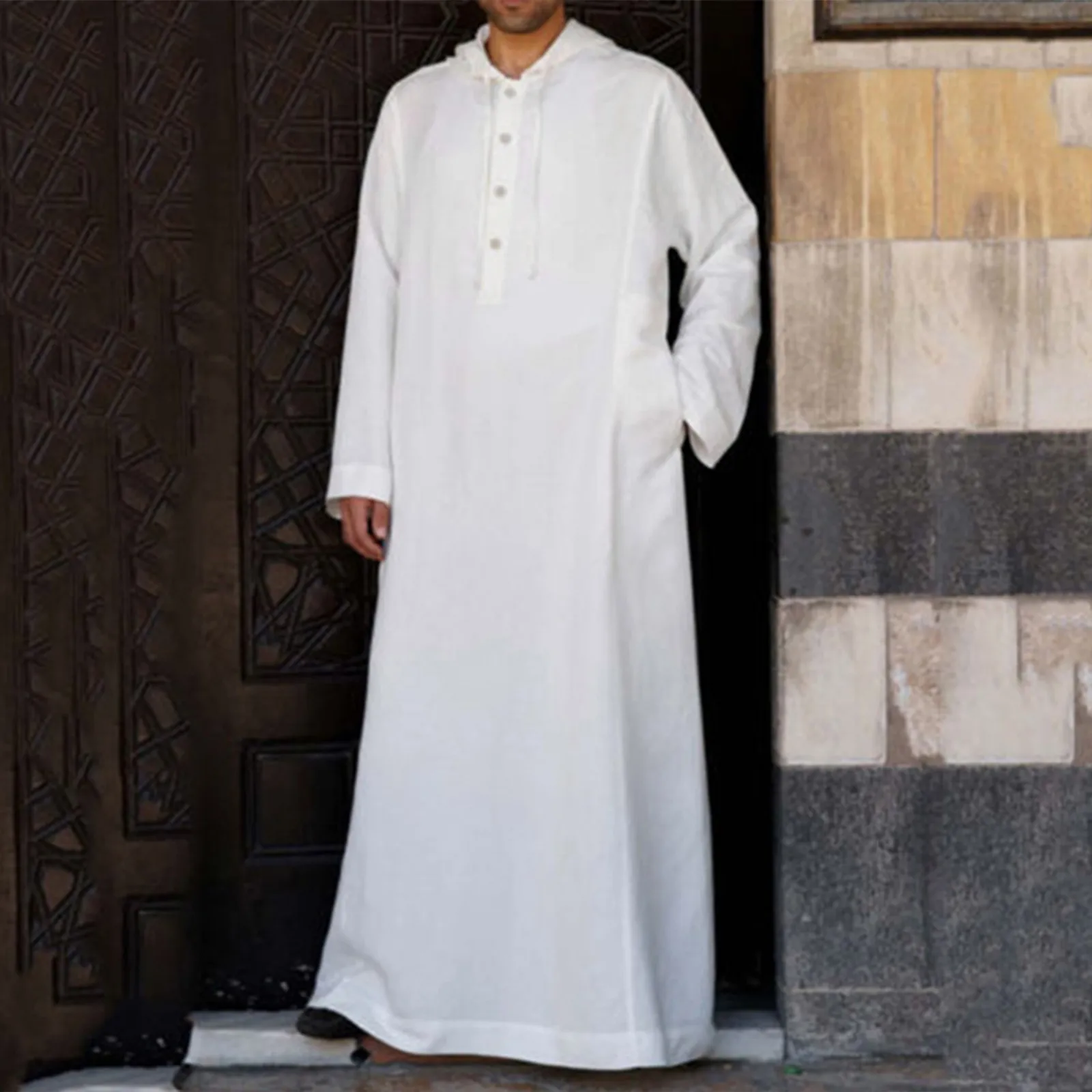 Muslim Men Jubba Thobe Long Sleeve Hooded Breathable Robes Men Thobe Robe Loose Dubai Saudi Arab Kaftan Men Clothes
Muslim Men Jubba Thobe Long Sleeve Hooded Breathable Robes Men Thobe Robe Loose Dubai Saudi Arab Kaftan Men Clothes