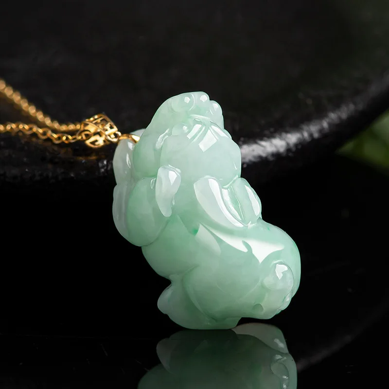 Burmese Jade Pixiu Pendant Jewelry 18K Gold Natural Gifts for Women Jadeite Green Luxury Amulets Man Designer Necklace
Burmese Jade Pixiu Pendant Jewelry 18K Gold Natural Gifts for Women Jadeite Green Luxury Amulets Man Designer Necklace