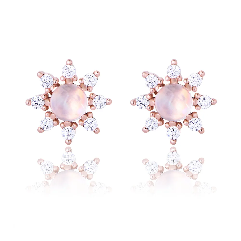 Luxury S925 Sterling Silver Sunflower 4mm Moonstone Stud Earrings for Women Girl Party Fine Jewelry Gemstone Eardrop Female Gift
Luxury S925 Sterling Silver Sunflower 4mm Moonstone Stud Earrings for Women Girl Party Fine Jewelry Gemstone Eardrop Female Gift