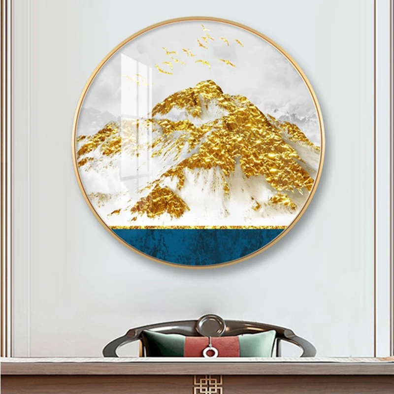 Decorative Painting Background Wall Hanging Painting Round Landscape Painting Light Luxury New Chinese Gold Mountain Mural
Decorative Painting Background Wall Hanging Painting Round Landscape Painting Light Luxury New Chinese Gold Mountain Mural
