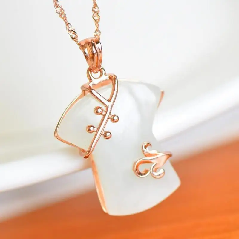 S925 Sterling Silver White Jade Cheongsam Pendant Necklace Women Genuine Hetian Nephrite Certified Jades Lucky Amulet Necklaces
S925 Sterling Silver White Jade Cheongsam Pendant Necklace Women Genuine Hetian Nephrite Certified Jades Lucky Amulet Necklaces
