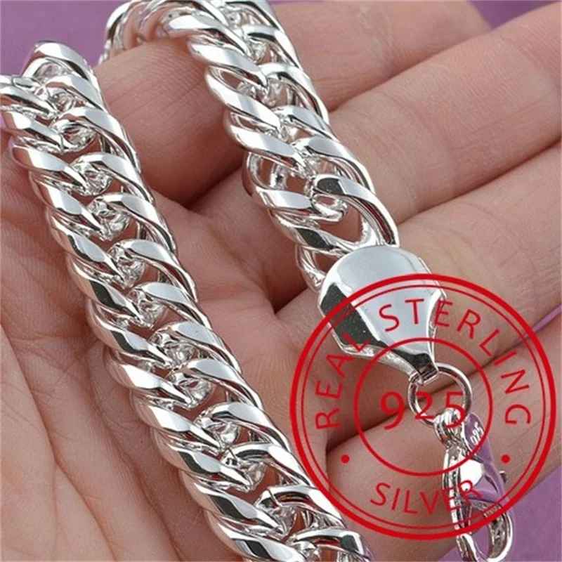 Noble 925 Sterling Silver Square Solid Chain Bracelet For Women Men Charm Party Gift Wedding Fashion Jewelry Free shipping 
Noble 925 Sterling Silver Square Solid Chain Bracelet For Women Men Charm Party Gift Wedding Fashion Jewelry Free shipping