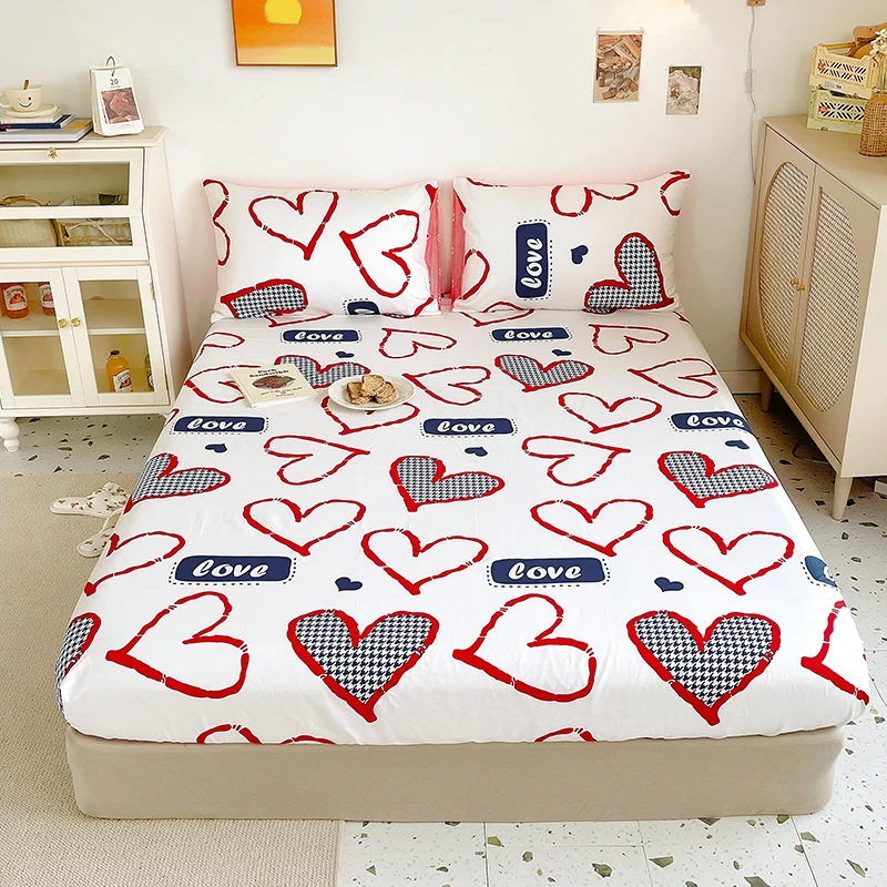 Cotton Heart Fitted Sheet Anti-Wrinkle Four Corners Elastic Bed Sheets Single Double Queen Size All-around Mattresses Bedspread
Cotton Heart Fitted Sheet Anti-Wrinkle Four Corners Elastic Bed Sheets Single Double Queen Size All-around Mattresses Bedspread