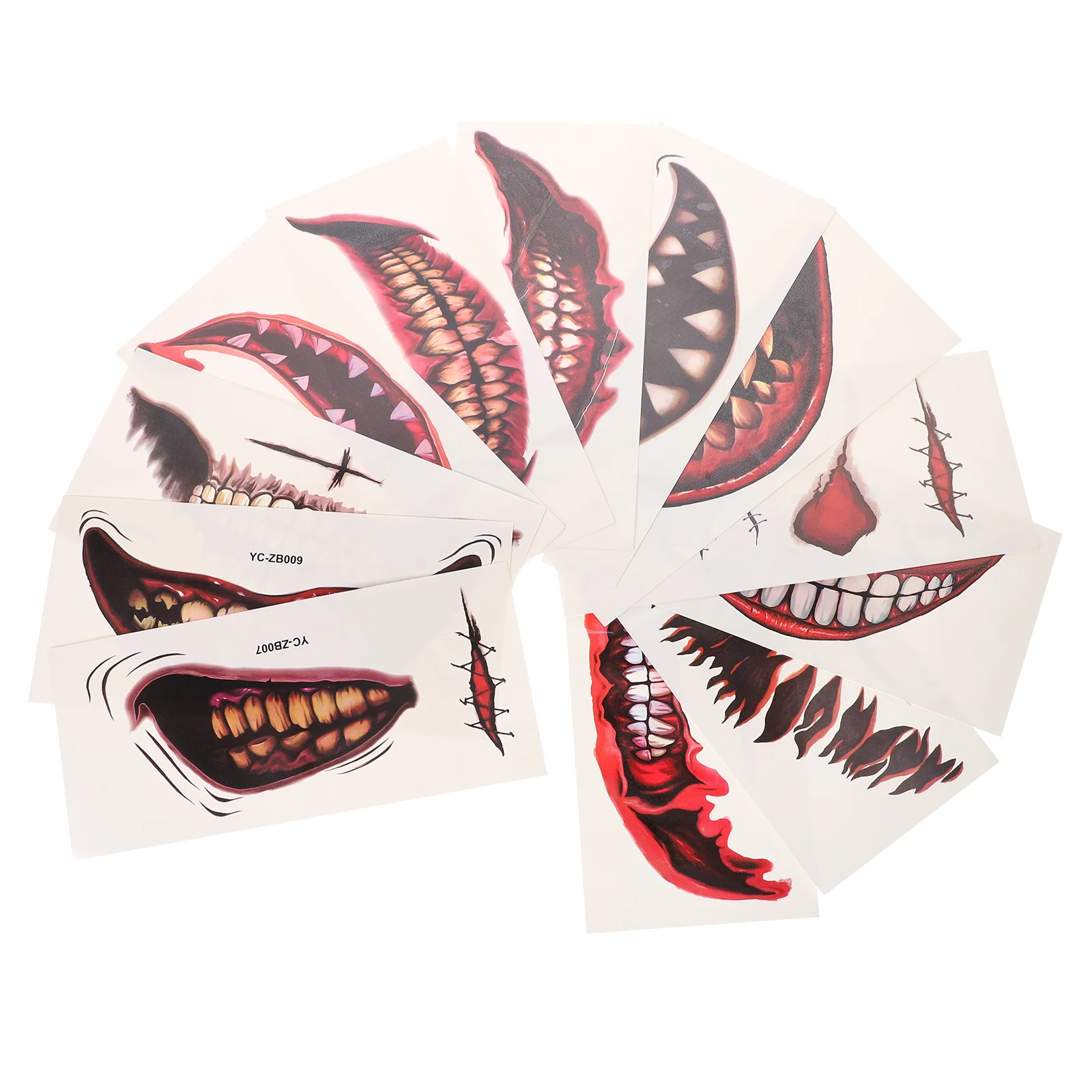 12 листов наклеек, татуировка с большим ртом, страшные татуировки на Хэллоуин, искусственное лицо, временная передача мрачных зубов
12 листов наклеек, татуировка с большим ртом, страшные татуировки на Хэллоуин, искусственное лицо, временная передача мрачных зубов