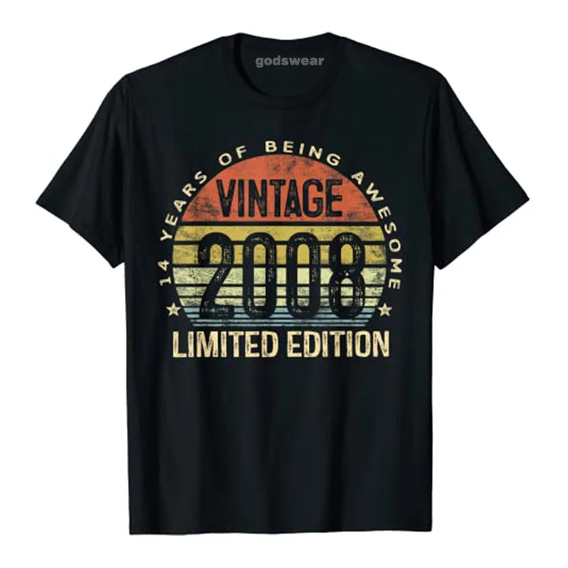 14 Year Old Gifts Vintage 2008 Limited Edition 14th Birthday T-Shirt for Women Men Clothing Graphic Tee Top Customized Products
14 Year Old Gifts Vintage 2008 Limited Edition 14th Birthday T-Shirt for Women Men Clothing Graphic Tee Top Customized Products