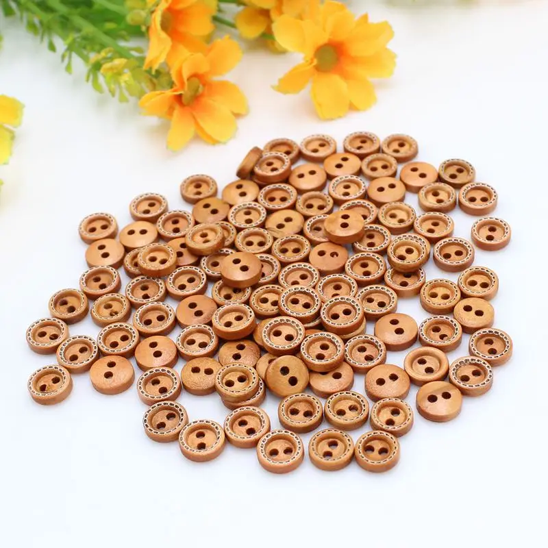 100 or 200pcs 8mm Mini Wooden Buttons for Crafts Sewing Accessories Clothing Supplies Home Decor 4 Holes
100 or 200pcs 8mm Mini Wooden Buttons for Crafts Sewing Accessories Clothing Supplies Home Decor 4 Holes