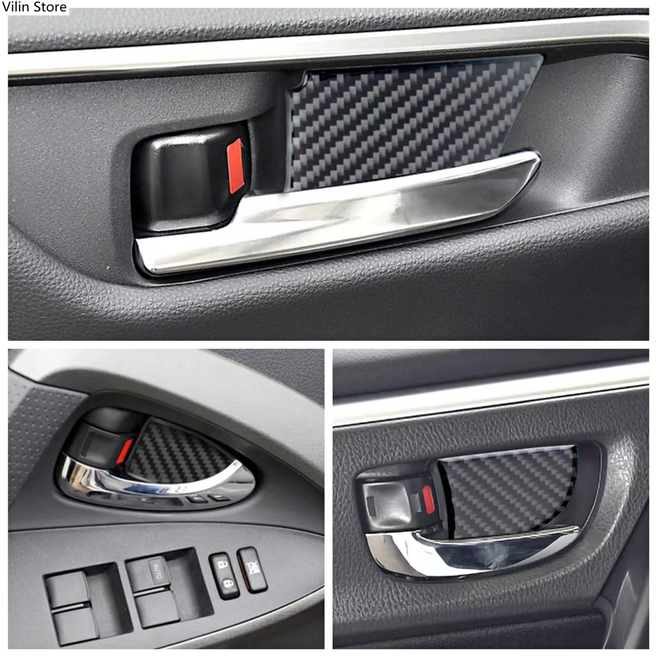 Carbon Fiber Car Inner Door Bowl Handle Cover Trim Decal Stickers For Toyota RAV4 Corolla Camry Tundra Car Interior Accessories
Carbon Fiber Car Inner Door Bowl Handle Cover Trim Decal Stickers For Toyota RAV4 Corolla Camry Tundra Car Interior Accessories