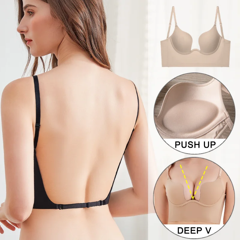 Push Up Bra Backless Women Bras Low Cut Sexy Plunge Brassiere Open Back Wedding Underwear Invisible Seamless Deep U Lingerie
Push Up Bra Backless Women Bras Low Cut Sexy Plunge Brassiere Open Back Wedding Underwear Invisible Seamless Deep U Lingerie