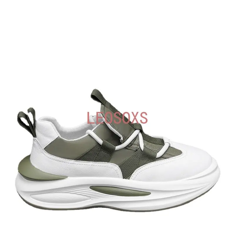 Sneakers For Men Soft Sole Running Shoes Fashion Casual Leather Fabric Breathable Height Increased Flat Platform Board Shoes
Sneakers For Men Soft Sole Running Shoes Fashion Casual Leather Fabric Breathable Height Increased Flat Platform Board Shoes