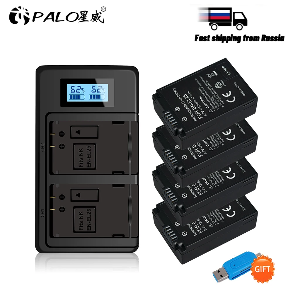 PALO EN-EL25 ENEL25 EN EL25 Battery Rechargeable Li-ion enel25 Battery + LED Charger for Nikon Z50 ZFC Z 50 Z FC MH-32 Camera
PALO EN-EL25 ENEL25 EN EL25 Battery Rechargeable Li-ion enel25 Battery + LED Charger for Nikon Z50 ZFC Z 50 Z FC MH-32 Camera