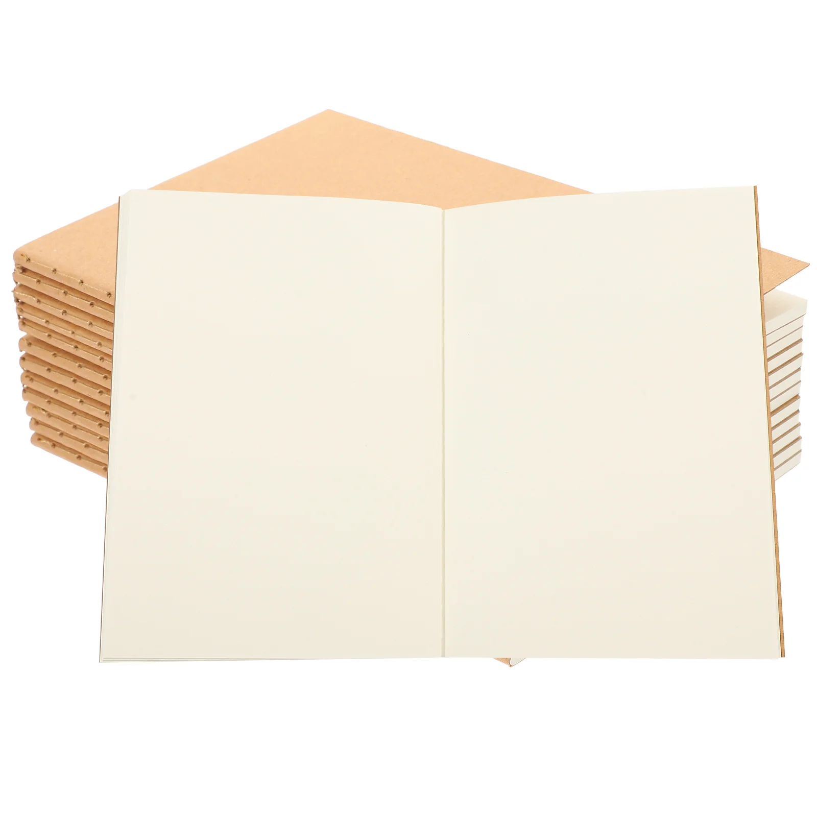 

NUOLUX 12PCS A6 Kraft Notebooks Kraft Brown Blank Pages Blank Cover Kraft Journals