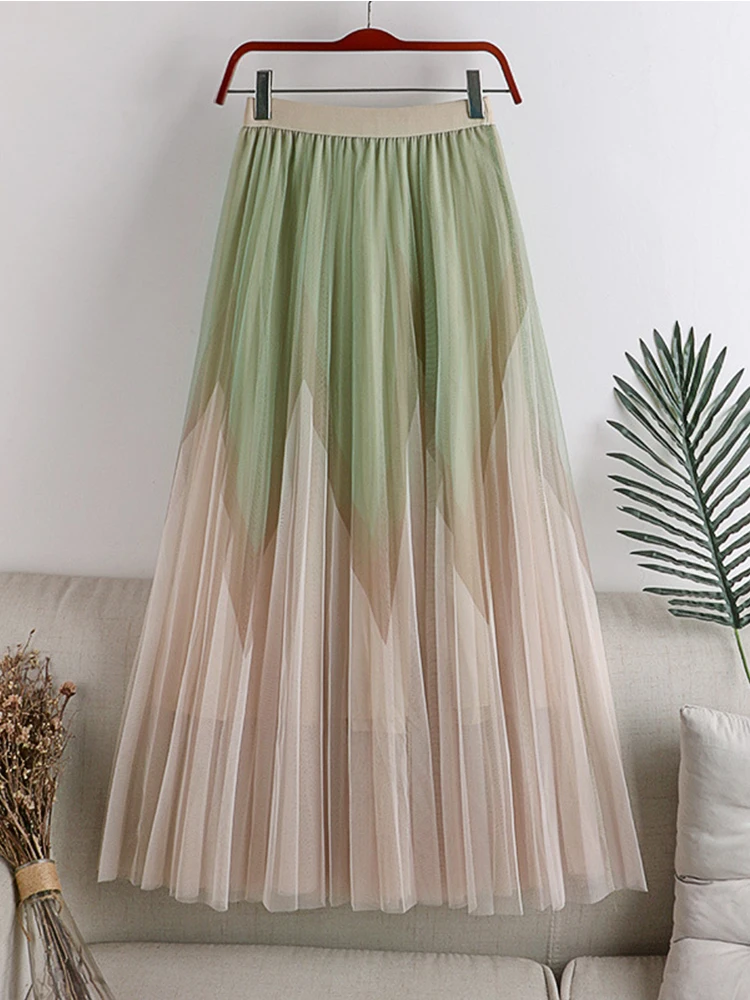 TIGENA Fashion Contrast Color Tulle Long Skirt Women 2022 Summer Korean Aesthetic Mesh A Line High Waist Pleated Skirt Female
TIGENA Fashion Contrast Color Tulle Long Skirt Women 2022 Summer Korean Aesthetic Mesh A Line High Waist Pleated Skirt Female