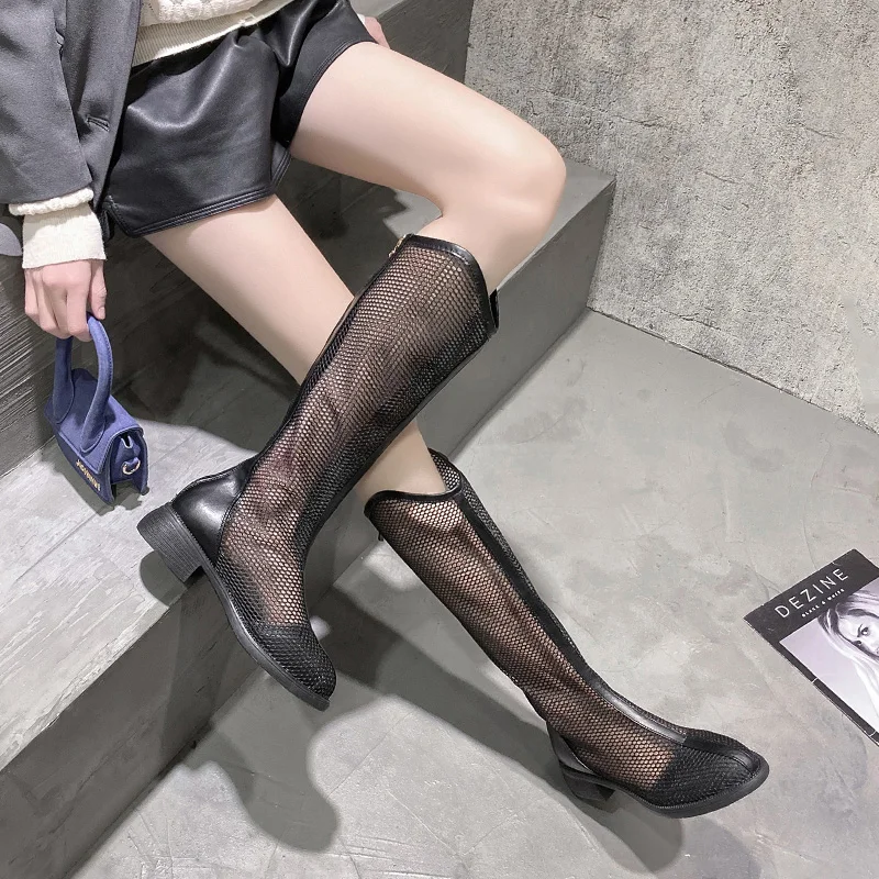 Mesh Material Hollowed-Out Breathable Summer Knee-High Boots Round Toe Low-Heeled Non-Slip Light Sweet And Cool Women's Boots
Mesh Material Hollowed-Out Breathable Summer Knee-High Boots Round Toe Low-Heeled Non-Slip Light Sweet And Cool Women's Boots