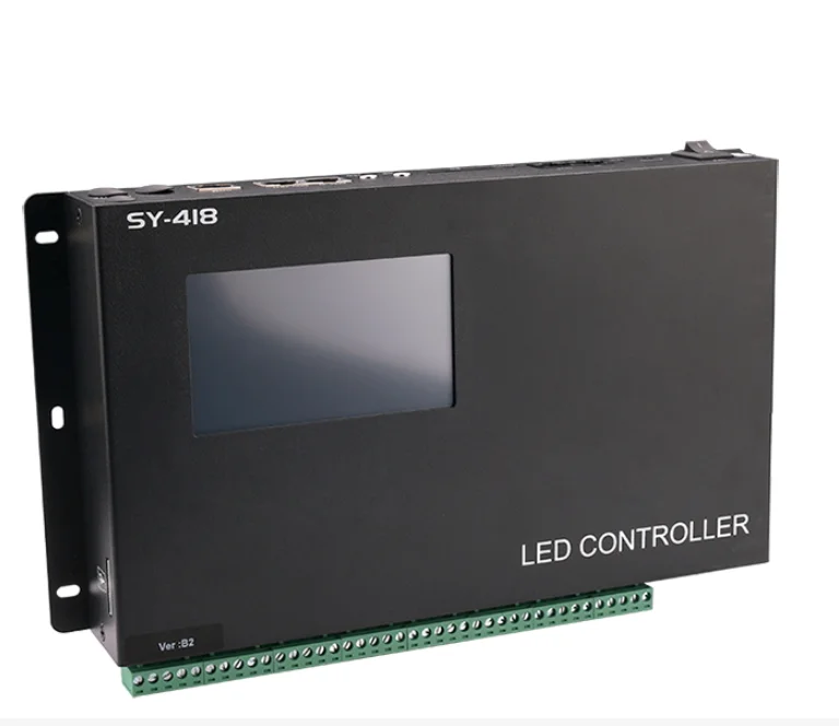 SY-418-B2 Screen Touch Musical Controller DMX to SPI AC100V- 240V 8 channels DMX512 Programmable Digital Led Controller 
SY-418-B2 Screen Touch Musical Controller DMX to SPI AC100V- 240V 8 channels DMX512 Programmable Digital Led Controller