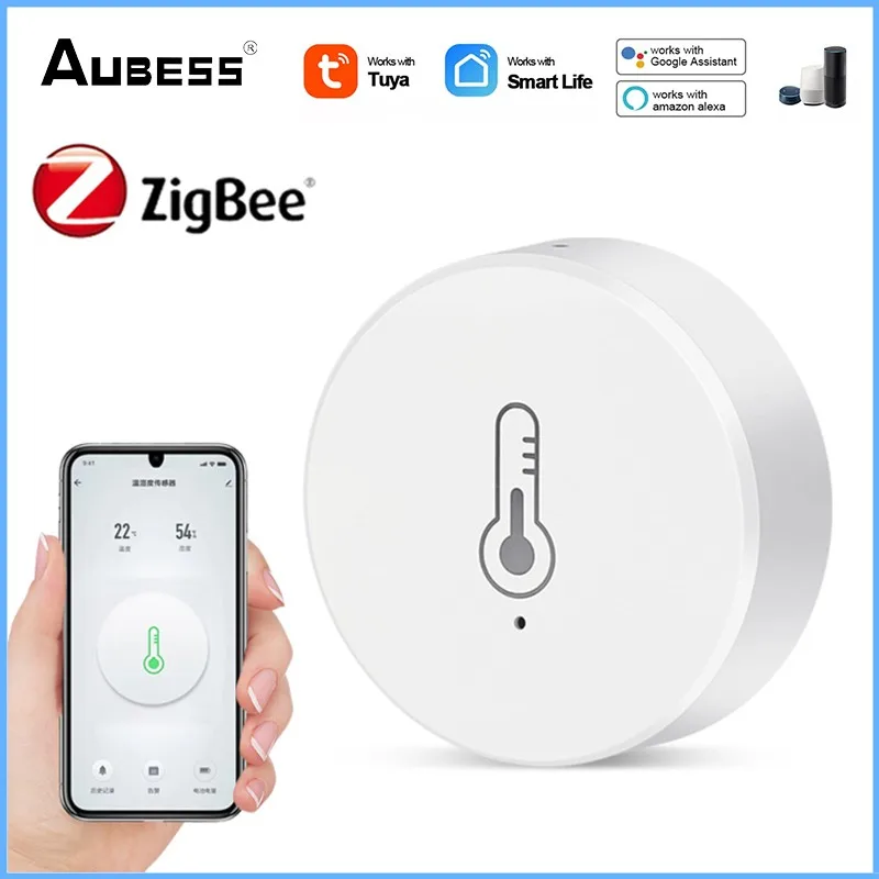 Умный датчик температуры и влажности Aubess Tuya ZigBee, хаб для шлюза Zigbee через Alexa Google Home, управление через приложение SmartLife/Tuya
Умный датчик температуры и влажности Aubess Tuya ZigBee, хаб для шлюза Zigbee через Alexa Google Home, управление через приложение SmartLife/Tuya