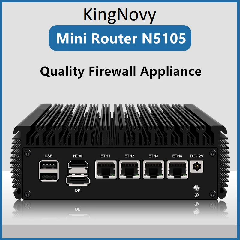 2.5G Router Celeron N5105 Fanless Mini PC 4x Intel i225-V B3 2500M Nics DP Type-C TF Slot OPNsense pfSense Firewall Appliance
2.5G Router Celeron N5105 Fanless Mini PC 4x Intel i225-V B3 2500M Nics DP Type-C TF Slot OPNsense pfSense Firewall Appliance