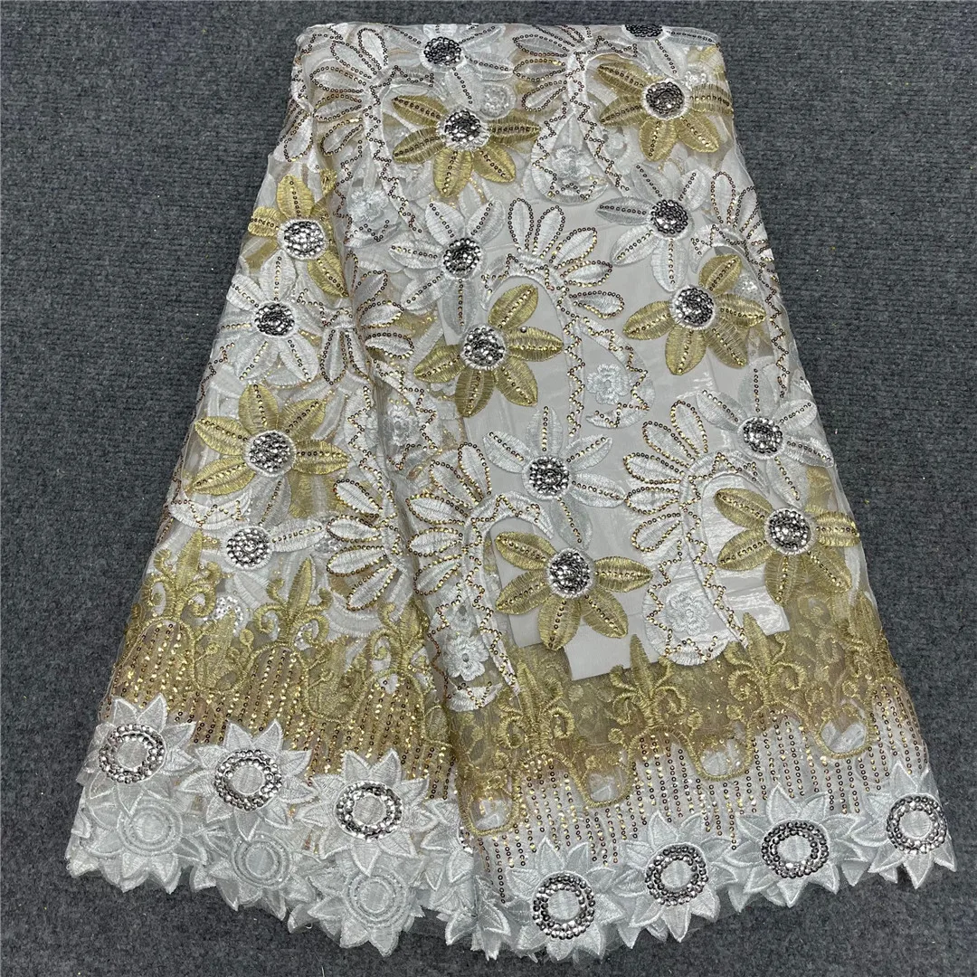 Pure White Hot Sale African Sequins Net Lace Fabric High Quality Water Soluble Nigerian Guipure Cord Lace For Wedding
Pure White Hot Sale African Sequins Net Lace Fabric High Quality Water Soluble Nigerian Guipure Cord Lace For Wedding