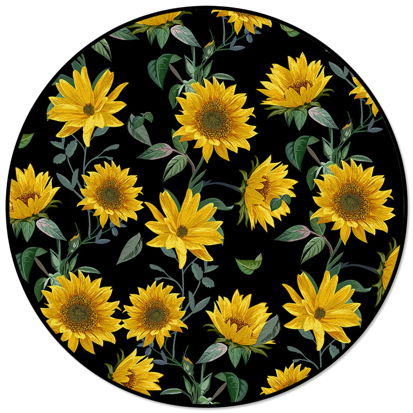Sunflower Texture Black Retro Rugs And Carpets For Home Living Room Round Rug For Children Rooms Non-slip
Sunflower Texture Black Retro Rugs And Carpets For Home Living Room Round Rug For Children Rooms Non-slip