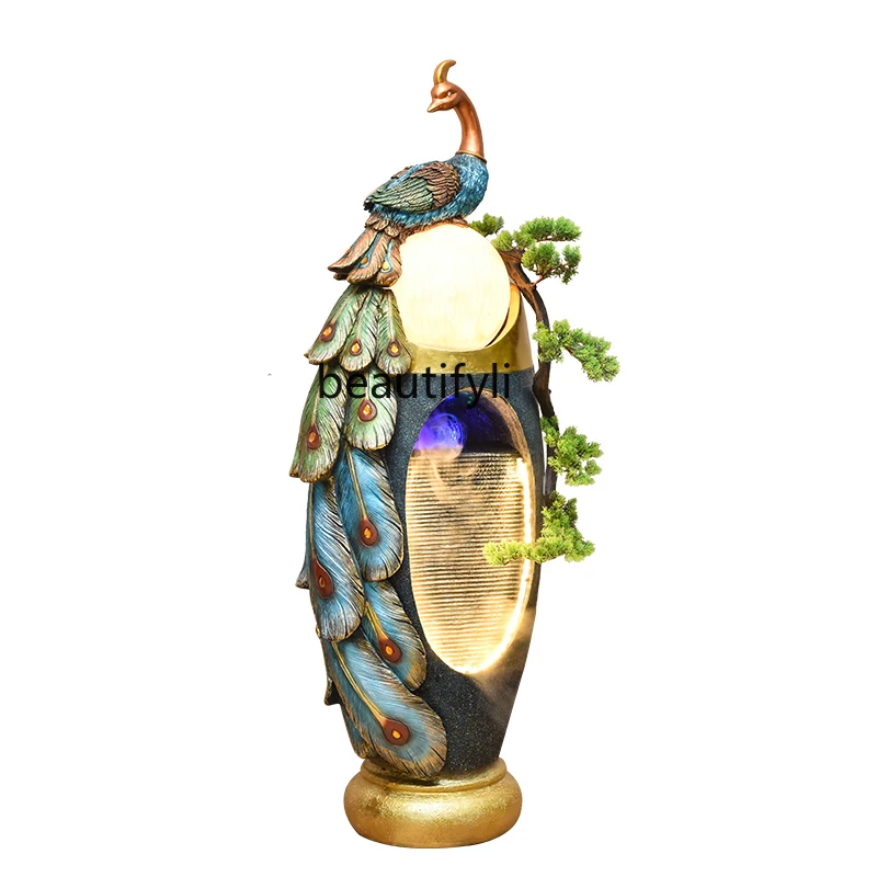 yj Peacock Flowing Water Ornaments Floor Fountain Circulating Water Fountain Modern Home Creative Landscape
yj Peacock Flowing Water Ornaments Floor Fountain Circulating Water Fountain Modern Home Creative Landscape