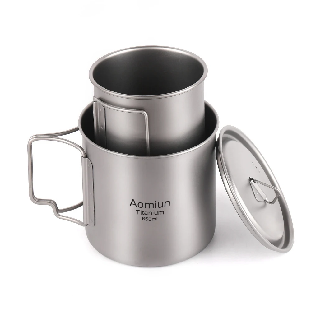 Aomiun Ultralight Titanium Cup Outdoor Portable 2PCS Cup Set 350ml 650ml Camping Picnic Water Cup Mug with Foldable Handle
Aomiun Ultralight Titanium Cup Outdoor Portable 2PCS Cup Set 350ml 650ml Camping Picnic Water Cup Mug with Foldable Handle