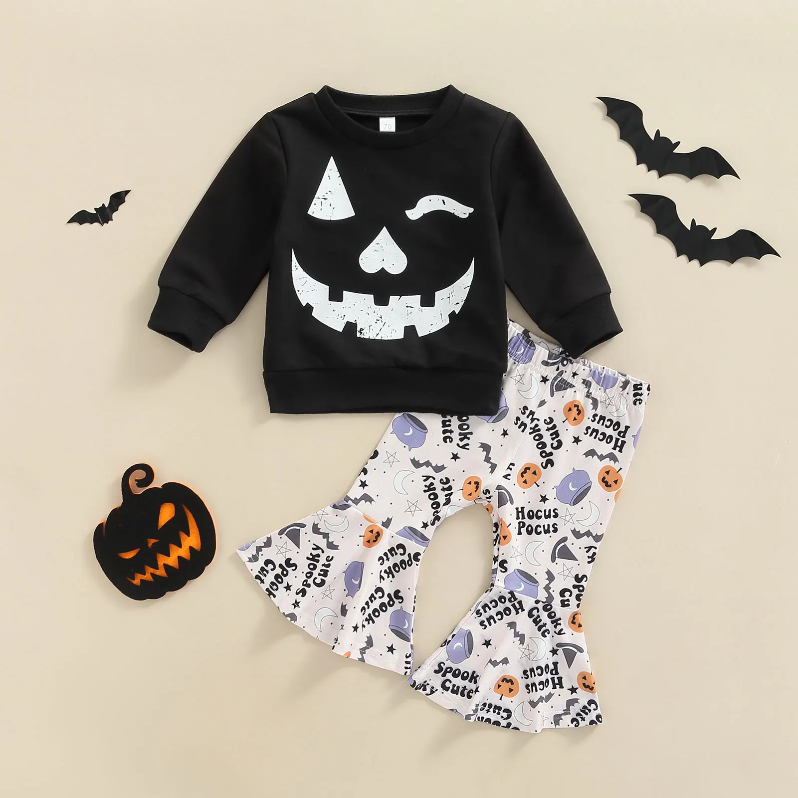 Женский костюм на Хэллоуин Ma & Baby, комплект одежды для новорожденных и маленьких девочек, топ с Тыквой и расклешенные брюки, наряды для вечер...
Женский костюм на Хэллоуин Ma & Baby, комплект одежды для новорожденных и маленьких девочек, топ с Тыквой и расклешенные брюки, наряды для вечер...