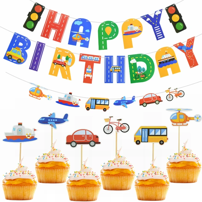 Happy Birthday Traffic Airplane Car Banner Decoration Kids Boys Birthday Party Favor Cake Toppers Decoration Baby Shower Supplie
Happy Birthday Traffic Airplane Car Banner Decoration Kids Boys Birthday Party Favor Cake Toppers Decoration Baby Shower Supplie